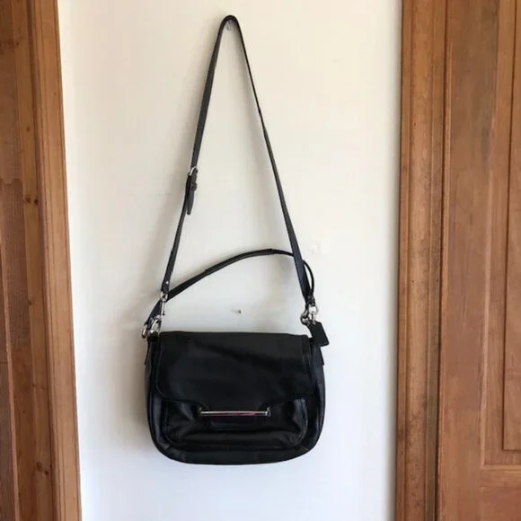 COACH Taylor Black Leather Marin Satchel Tote Shoulder Bag Vintage - Picture 5 of 15